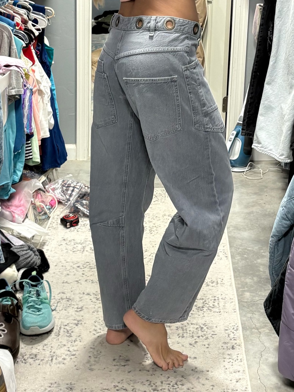 Free People We The Free Moxie Pull-On Barrel Jeans - Picture 5 of 9